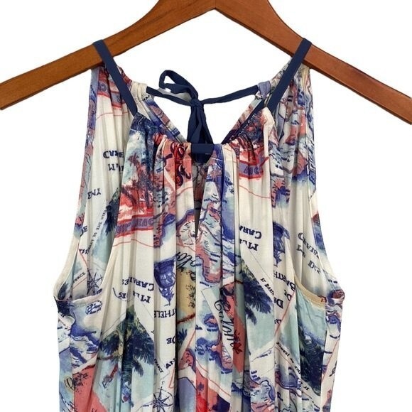 Peter Som for desigNation Postcard Maxi Dress Sleeveless Halter Neck Cover Up - Picture 4 of 16